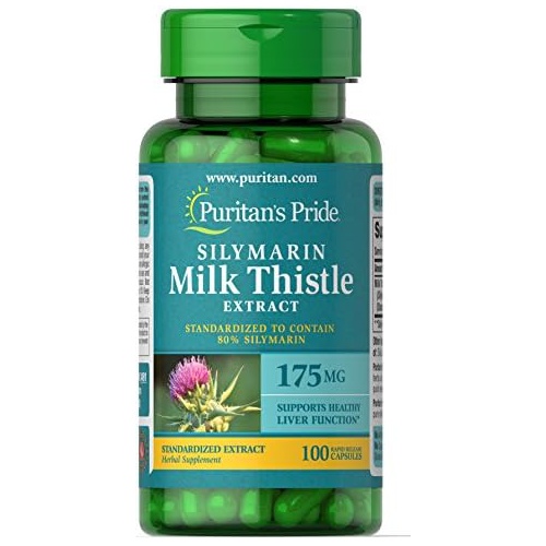  Puritans Pride Milk Thistle Standardized 175 mg (Silymarin)-100 Capsules