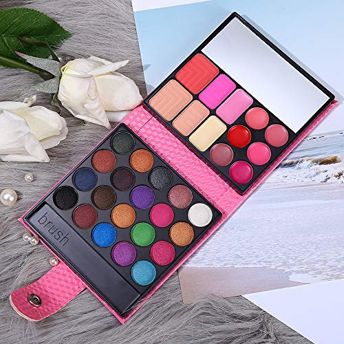  QiBest All in One Makeup Kit - 20 Eyeshadow, 6 Lip Glosses, 3 Blushers, 2 Powder, 1 Concealer, 1 Mirror, 1 Brush, Make Up Gift Set for Teen Girls, Beginners And Pros