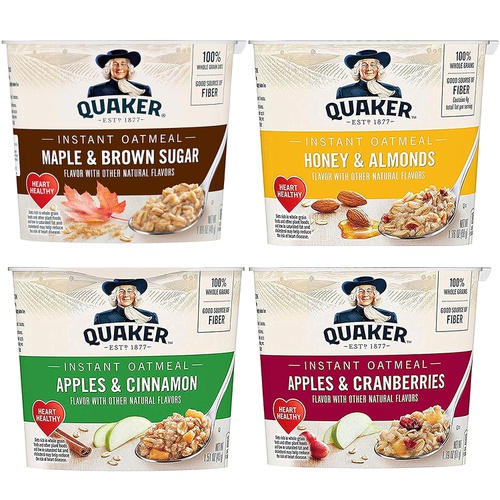  Quaker Instant Oatmeal Express Cups, Honey & Almonds, 12 Count