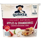 Quaker Instant Oatmeal Express Cups, Apples & Cranberries, 12 Count