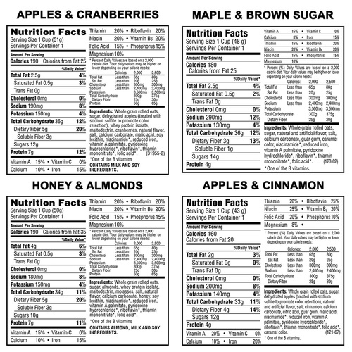  Quaker Instant Oatmeal Express Cups, Apples & Cinnamon, 12 Count