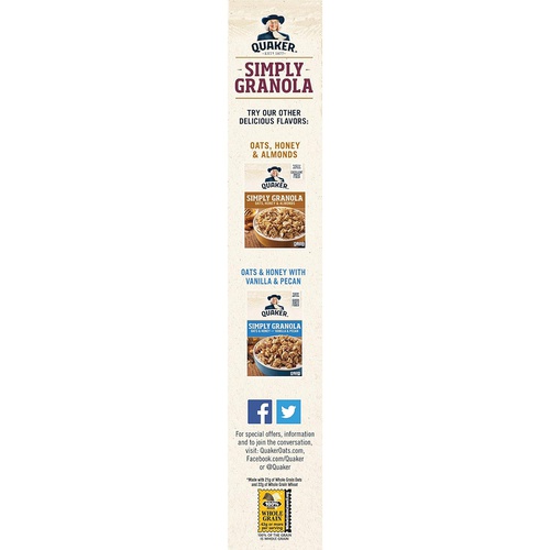  Quaker Simply Granola, Oats, Honey, Raisins and Almonds, 28 oz Boxes, (2 Pack)