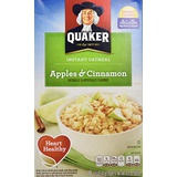 Quaker Instant Oatmeal, Apples & Cinnamon, Breakfast Cereal, 15.1 Ounce, (Pack of 4)