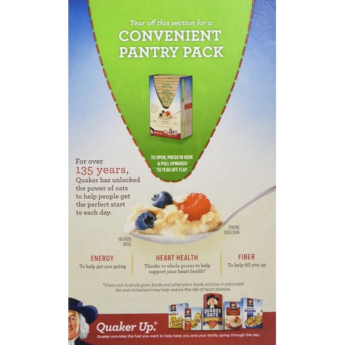  Quaker Instant Oatmeal, Apples & Cinnamon, Breakfast Cereal, 15.1 Ounce, (Pack of 4)