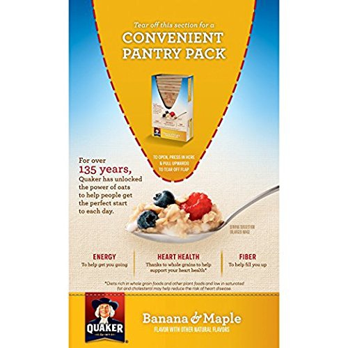  Quaker Instant Oatmeal Breakfast Cereal, Banana and Maple, 12.1 Ounce (Pack of 2)