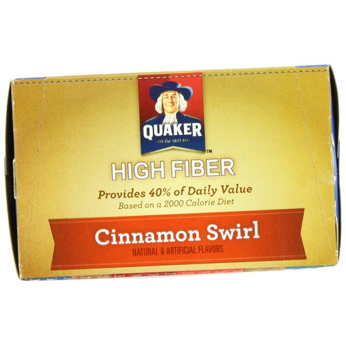  Quaker Instant Oatmeal, High Fiber, Cinnamon Swirl, Breakfast Cereal, 8 -1.58 oz Packets Per Box (Pack of 4)