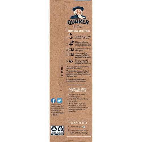  Quaker - Hot Cereal Quaker, Instant Steel Cut Oatmeal, Cranberries And Blueberries, 8 Ct