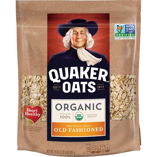  Quaker - Hot Cereal Quaker Organic Old Fashioned Oats, Non-GMO Project Verified, 24 Ounce, Resealable Bag