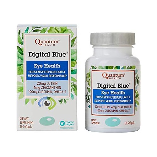  Quantum Health Digital Blue Eye Health SupplementHelps Filter Blue LightSupports Visual PerformanceFormulated with Lutein, Zeaxanthin, Curcumin, and Omega-360 Softgels, 30 Day Supp