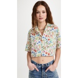 R13 Cropped Floral Shirt