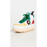 R13 High Top Leather Platform Sneakers