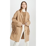 R13 Fringe Raw Cut Coat