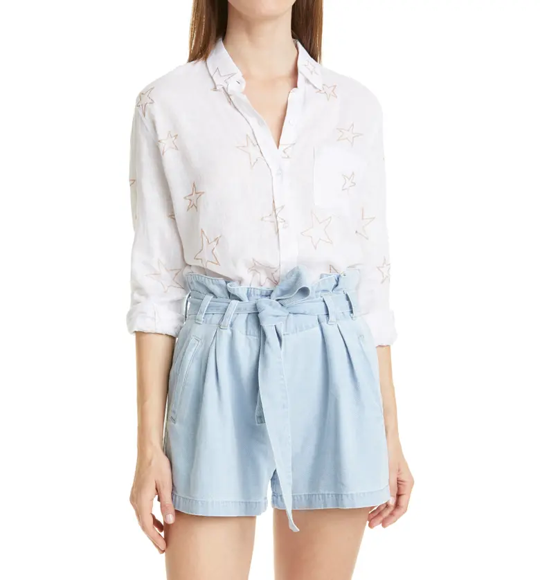 Rails Charli Star Print Linen Blend Button-Up Shirt_STARSTRUCK