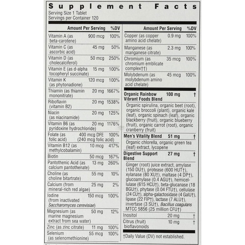  RAINBOW LIGHT VIBRANCE Multivitamin Mens One, 120 Count