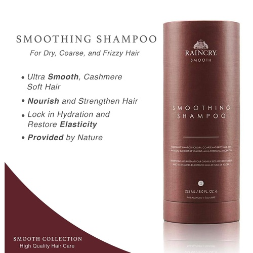  RAINCRY Smooth  Smoothing Shampoo  Natural, Professional Hair Product with Salon Stylist Quality for Dry, Coarse, and Frizzy Hair  236mL