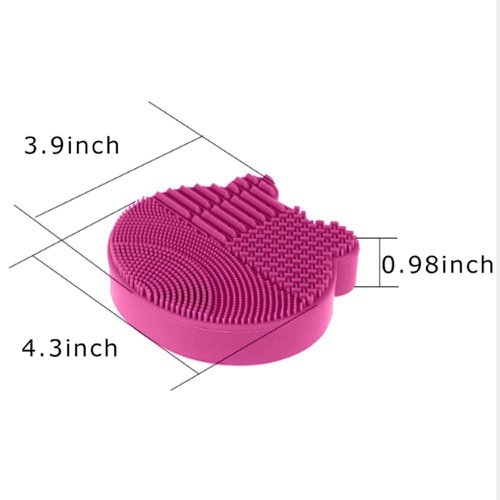  RANCAI Makeup Brush Cleaning Mat for Washing Brush Silicone Srubber Pad for Drying Rack Cosmetic Clean Tools, 1 Pack (pink)