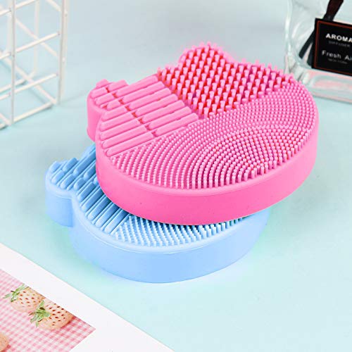  RANCAI Makeup Brush Cleaning Mat for Washing Brush Silicone Srubber Pad for Drying Rack Cosmetic Clean Tools, 1 Pack (pink)