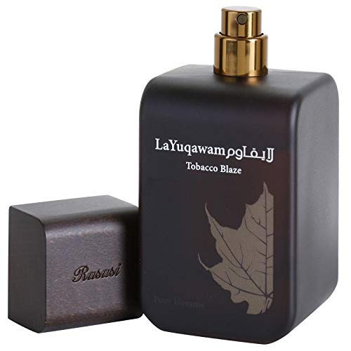  RASASI La Yuqawam Tobacco Blaze for Men EDP - Eau De Parfum 75ML (2.5 oz) | Irresistible Pour Homme Spray | Masculine Oudh Woody patchouli, leather | Signature Arabian Perfumery | by RASA