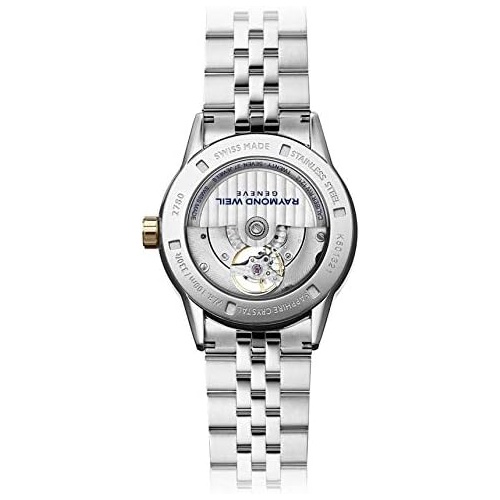  Raymond Weil Mens Freelancer Stainless Steel Swiss-Automatic Watch with Two-Tone-Stainless-Steel Strap, 19 (Model: 2780-SP5-20001)