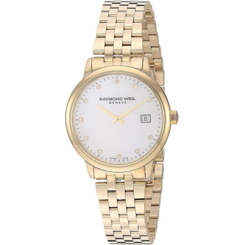  RAYMOND WEIL Womens Toccata Two Tone Swiss Quartz Stainless Steel with Yellow Gold Pvd Plating Strap, Multicolor, 12.7 Casual Watch (Model: 5985-P-97081)