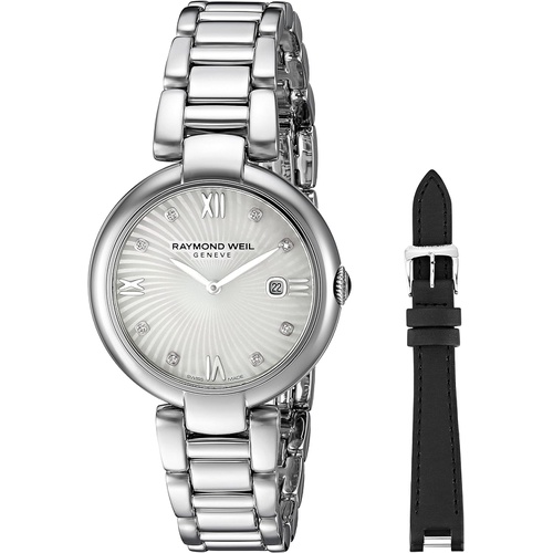 Raymond Weil Womens Shine Swiss Quartz Stainless Steel Watch, Color:Silver-Toned (Model: 1600-ST-00995)