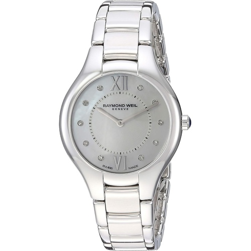 Raymond Weil Womens Noemia Stainless Steel Quartz Watch with Stainless-Steel Strap, Silver, 15.6 (Model: 5132-ST-00985)