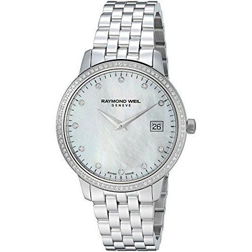  Raymond Weil Womens Toccata Stainless Steel Quartz Watch with Stainless-Steel Strap, Silver, 20 (Model: 5388-STS-97081)
