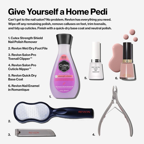  Revlon Pedi Expert, 3 pc Pedicure Kit includes Stainless Steel Dual Surface Exfoliator, Nail Clipper, and Nail File