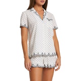 River Island Polka Dot Lace Detail Cotton Pajama Top_CREAM