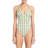 Robin Piccone Emma V-Neck One-Piece Swimsuit_AGAVE