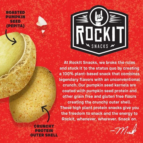  RockIt Snacks Roasted Pumpkin Seeds | Nacho 6-Pack | Vegan Protein Snack | Certified Paleo and Keto Food