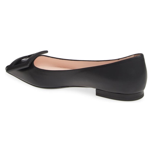  Roger Vivier Gommettine Buckle Pointed Toe Flat_Black