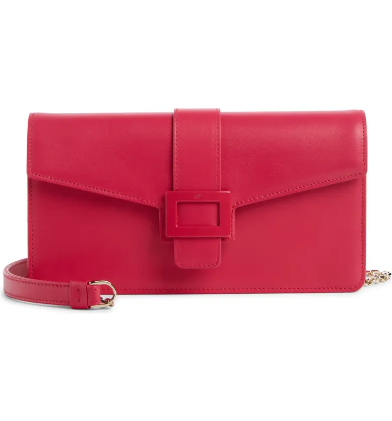 Roger Vivier Viv Calfskin Leather Crossbody Bag_Pink