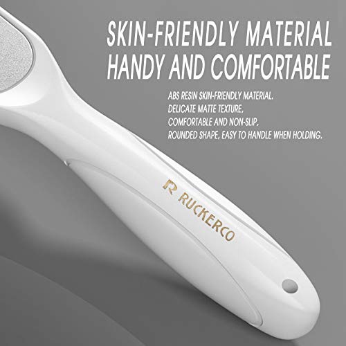  R RUCKERCO Foot File 2Pcs Stainless steel clean box wet and dry foot rasp & Double-Sided Foot File Callus Dead Skin Remover Foot Scrub Care tool (WHITE)