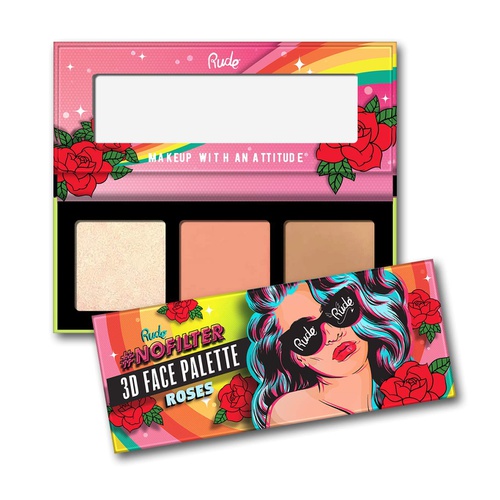  RUDE NoFilter 3D Face Palette - Roses