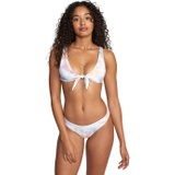 RVCA Womens Standard Tie Front Swimsuit Bikini Top