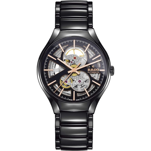  Rado Mens True High-tech Ceramic Titanium/PVD Super-LumiNova Automatic Watch Strap, Black, 20.6 (Model: R27100162)