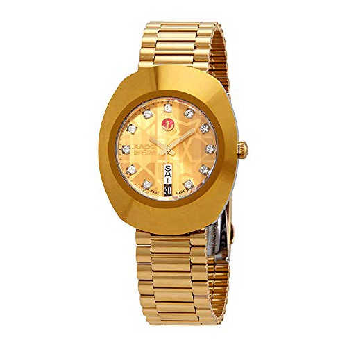  Rado D-Original Stainless Steel/PVD CVD-Coated hardmetal Automatic Watch Strap, Yellow, 17.9 (Model: R12413503)