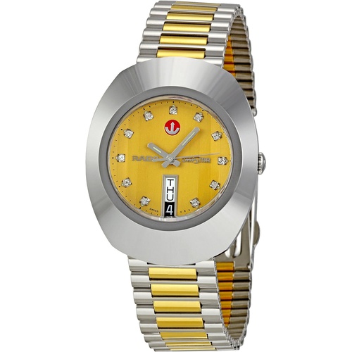  Rado Mens D-Original Hardmetal Super-LumiNova Automatic Watch with Stainless Steel/PVD Strap, 2 Tone: Yellow/Silver, 17.9 (Model: R12408633)