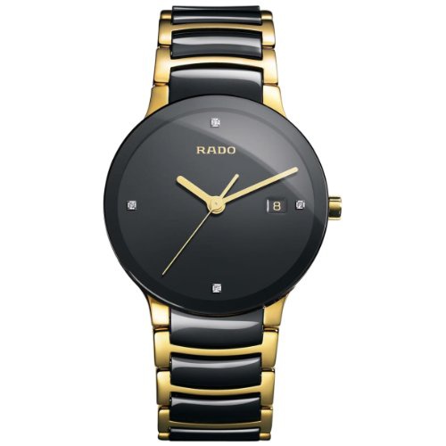  Rado Mens Stainless Steel Swiss Quartz Dress Watch with Ceramic Strap, Multicolor, 18 (Model: R30929712)