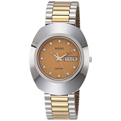  Rado DiaStar Original Quartz Watch with Stainless Steel Strap, Gold, 21 (Model: R12391633)