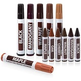 Ram-Pro Furniture Markers Touch Up Repair System - 12Pc Scratch Restore Kit - 6 Felt Tip Wood Markers, 6 Wax Stick Crayons | Colors: Maple, Oak, Cherry, Walnut, Mahogany, Black