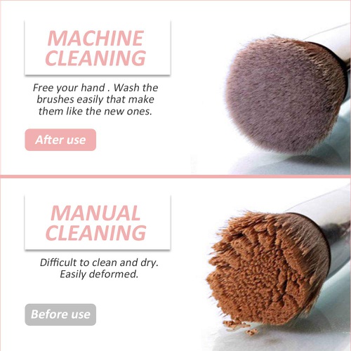  Makeup Brush Cleaner  Rantizon Automatic Cosmetic Brushes Cleaning Machine with 360 Degree Rotation, Professional Makeup Brush Cleaning Tool, Cleans and Dries with 8 Rubbers