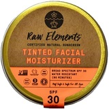 Raw Elements Tinted Facial Moisturizer Certified Natural Sunscreen | Non-Nano Zinc Oxide, 95% Organic, Very Water Resistant,Reef Safe,Non-GMO, Cruelty Free,SPF 30+, All Ages Safe,