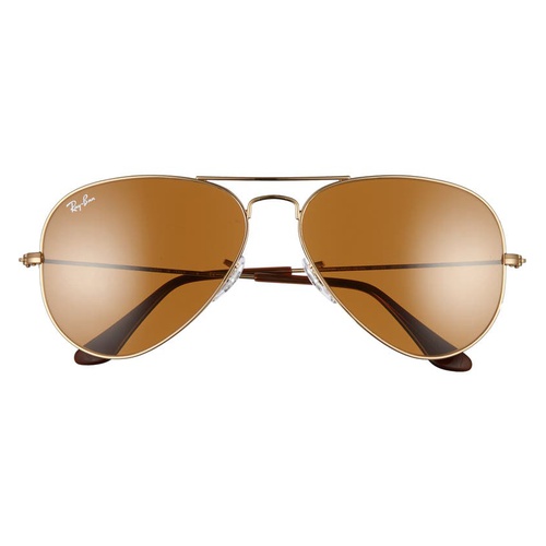 레이벤 Ray-Ban Standard Original 58mm Aviator Sunglasses_GOLD/ BROWN SOLID