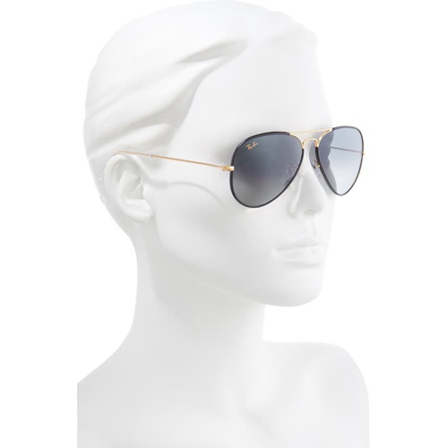 레이벤 Ray-Ban Aviator 58mm Sunglasses_BLACK/ GOLD/ GREY GRADIENT