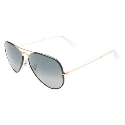 레이벤 Ray-Ban Aviator 58mm Sunglasses_BLACK/ GOLD/ GREY GRADIENT