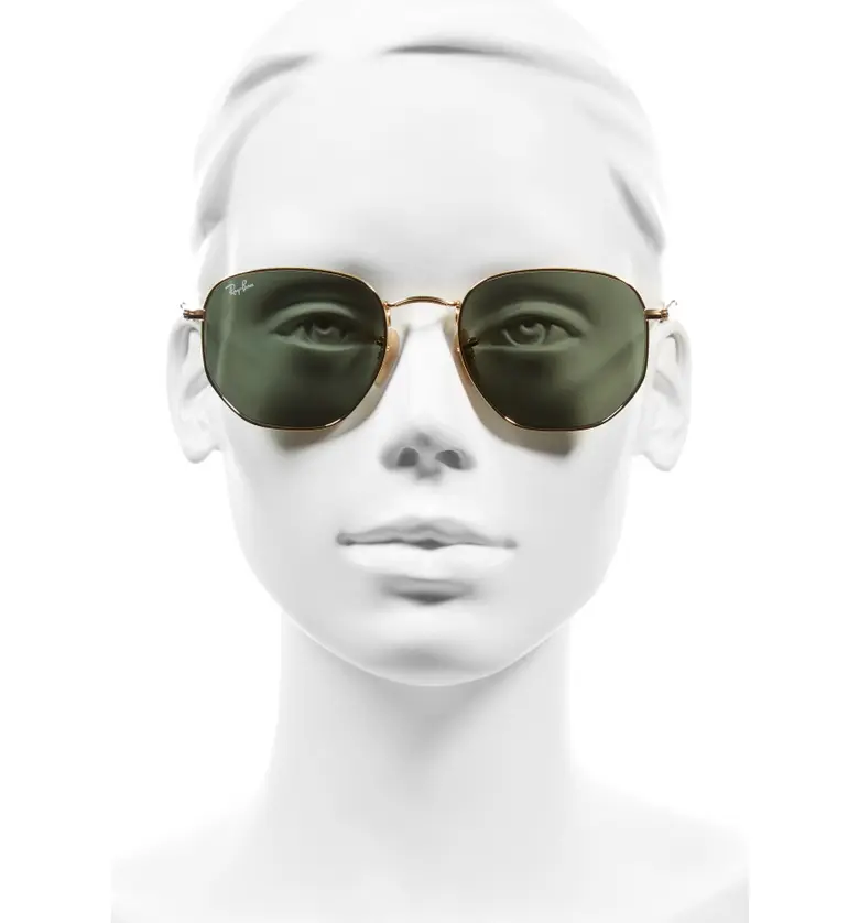 레이벤 Ray-Ban 54mm Aviator Sunglasses_GOLD/ GREEN