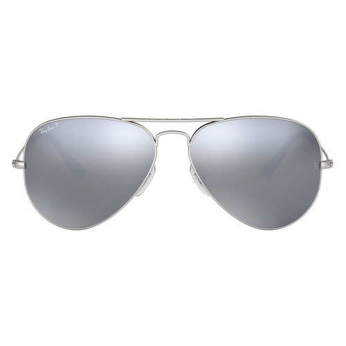 레이벤 Ray-Ban Standard Icons 58mm Mirrored Polarized Aviator Sunglasses_SILVER/ SILVER MIRROR
