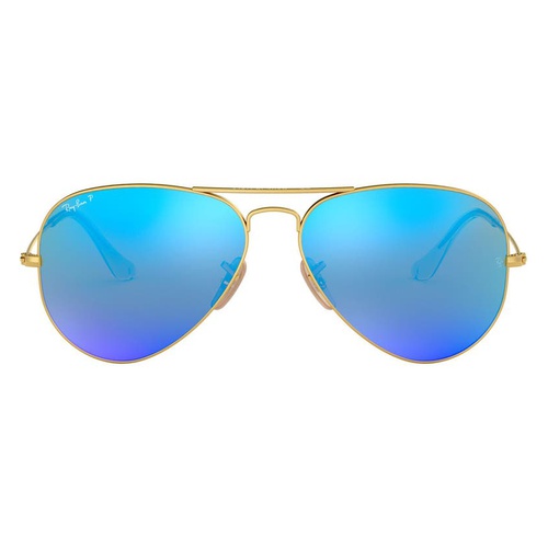 레이벤 Ray-Ban Standard Icons 58mm Mirrored Polarized Aviator Sunglasses_GOLD/ BLUE MIRROR